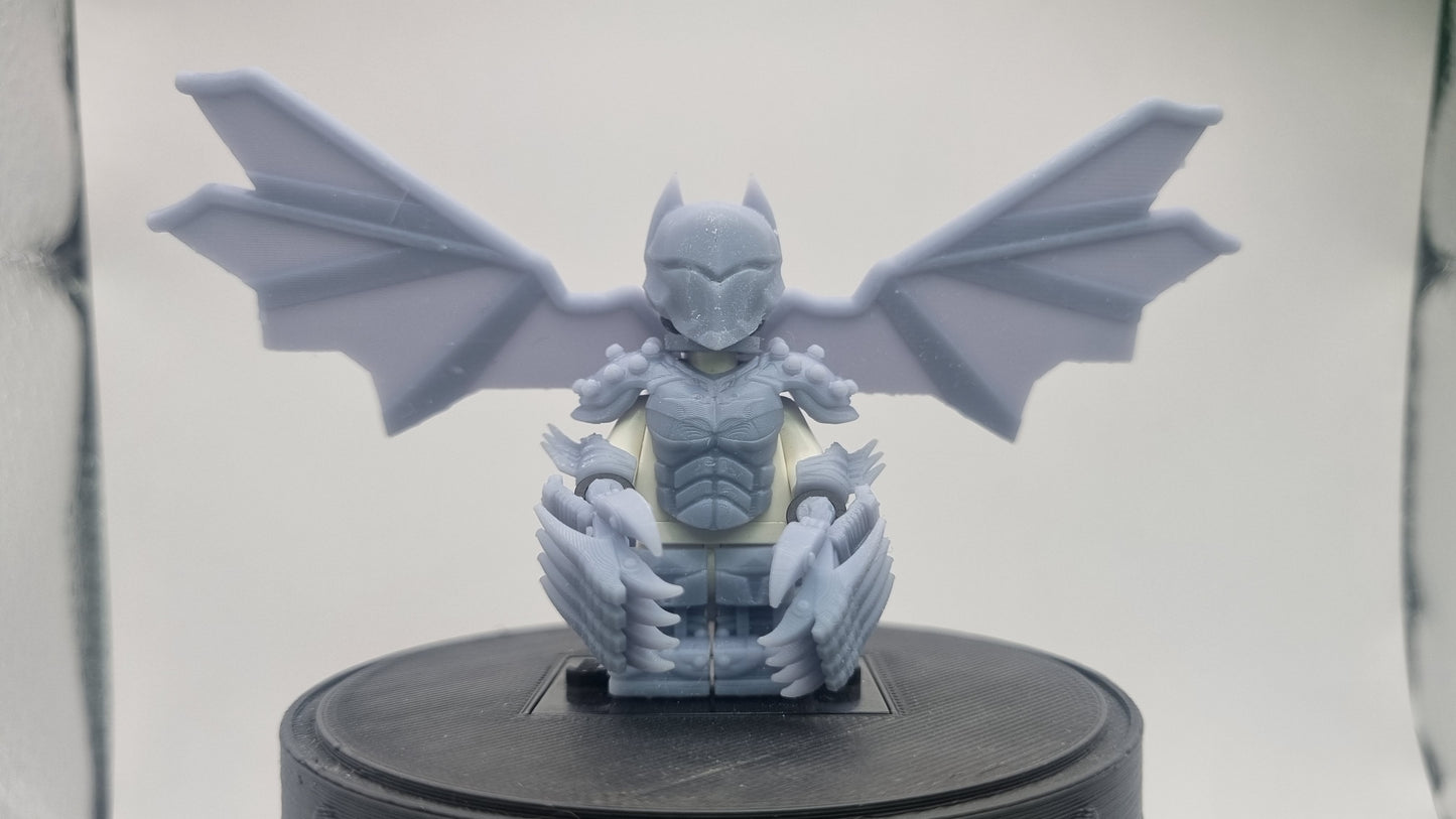 Building toy custom 3D printed super hero bat with wings warmor set!