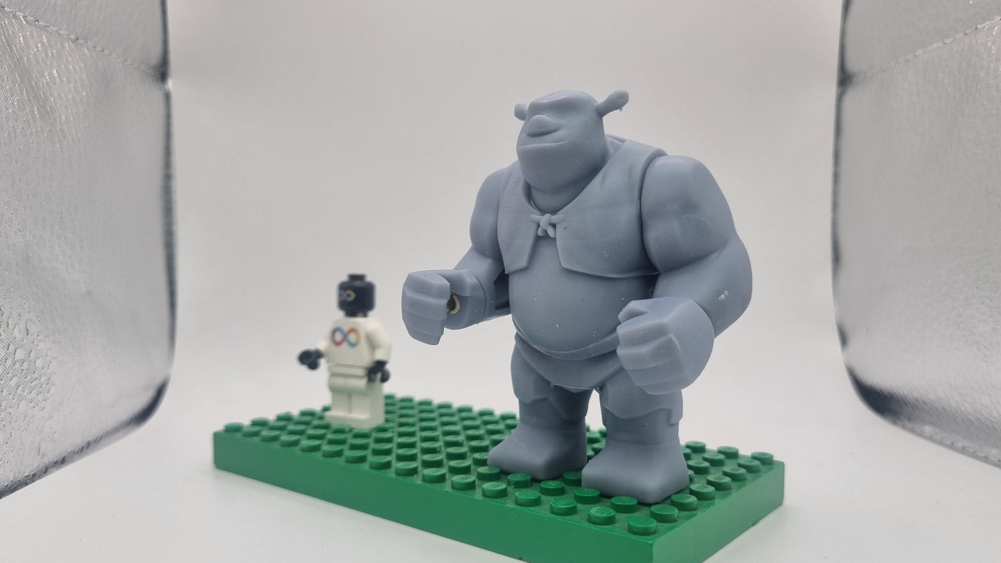 Building toy custom 3D printed green ogar!