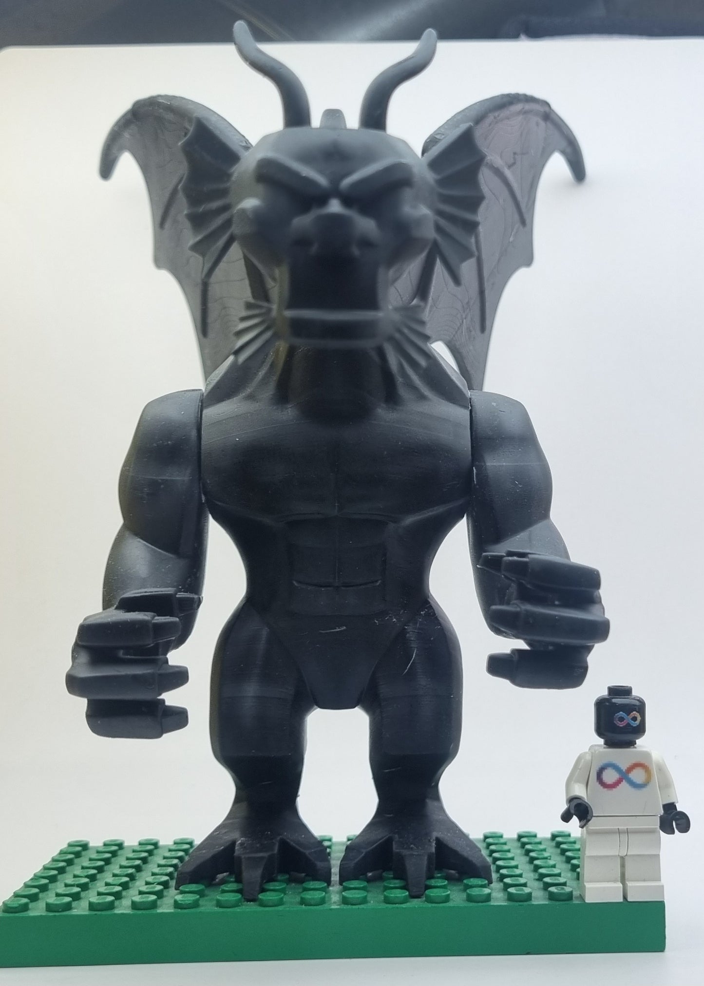 Building toy custom 3D printed huge green dragon!