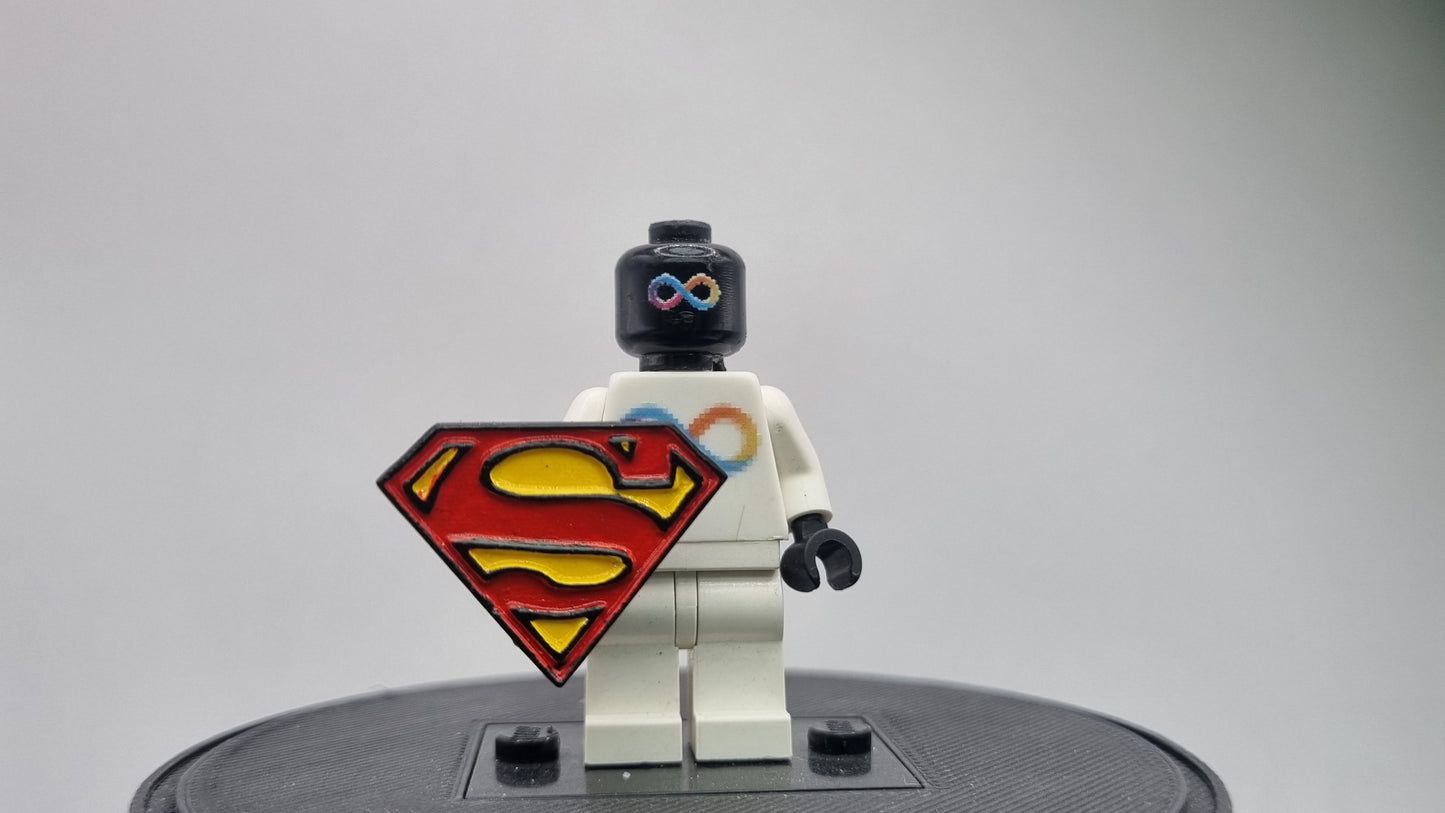 Building toy custom 3D printed super hero shield with S logo!