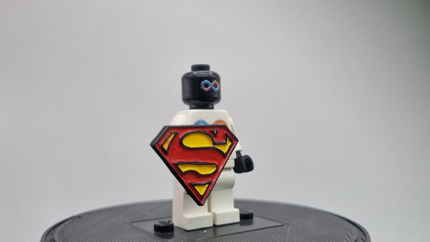 Building toy custom 3D printed super hero shield with S logo!