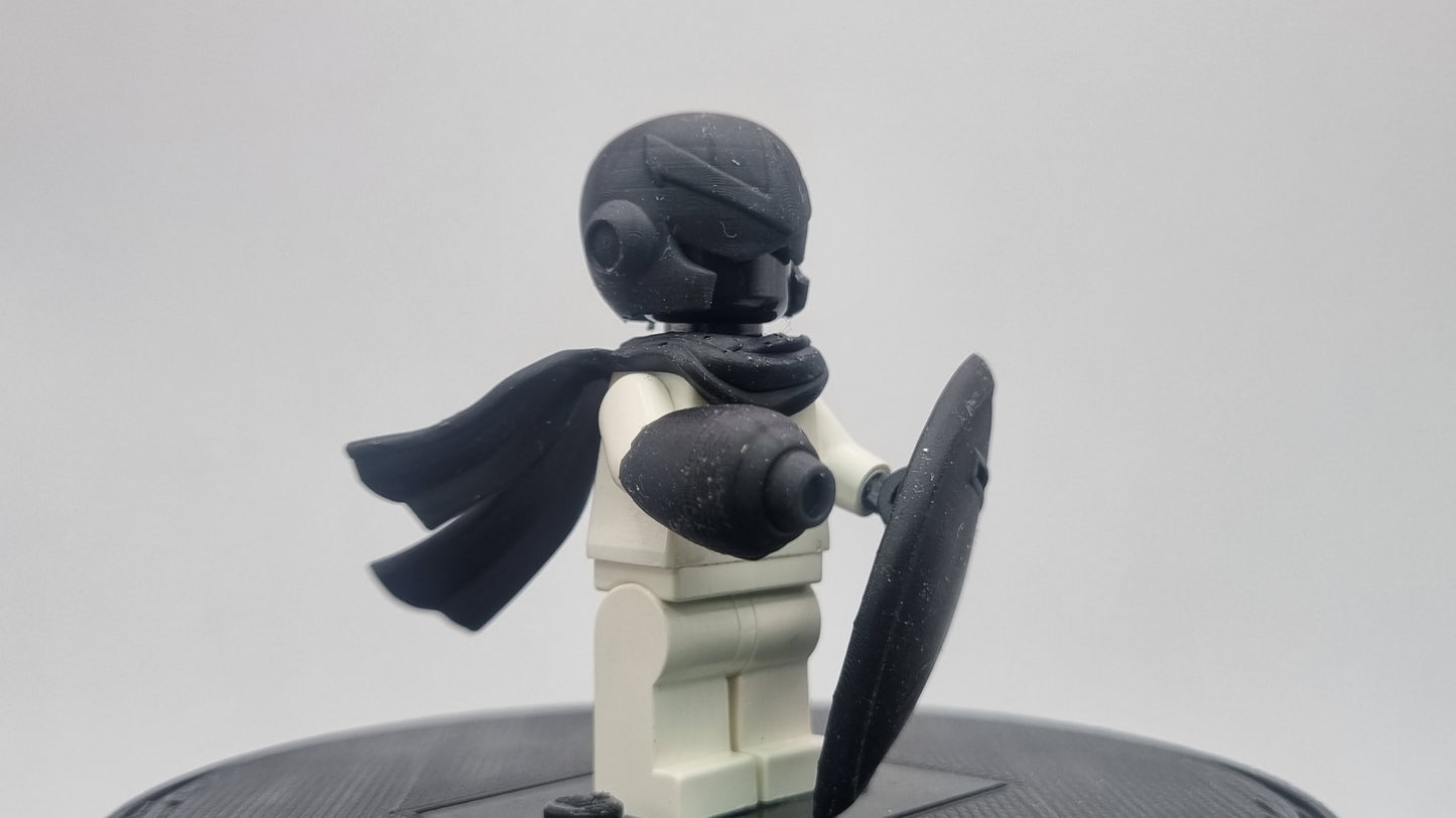 Building toy custom 3D printed mega guy with shield!