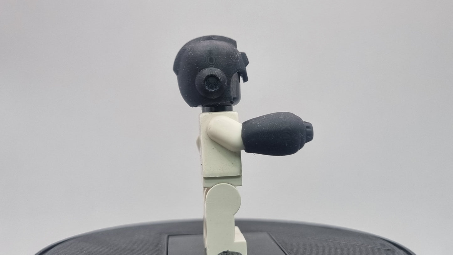 Building toy custom 3D printed blue mega guy!