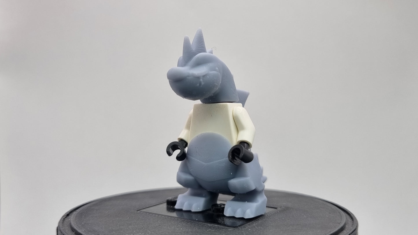 Building toy custom 3D printed anima to catch minifigure style alligator!