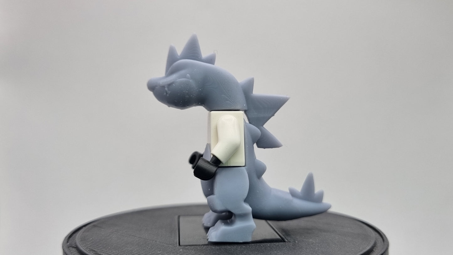 Building toy custom 3D printed anima to catch minifigure style alligator!