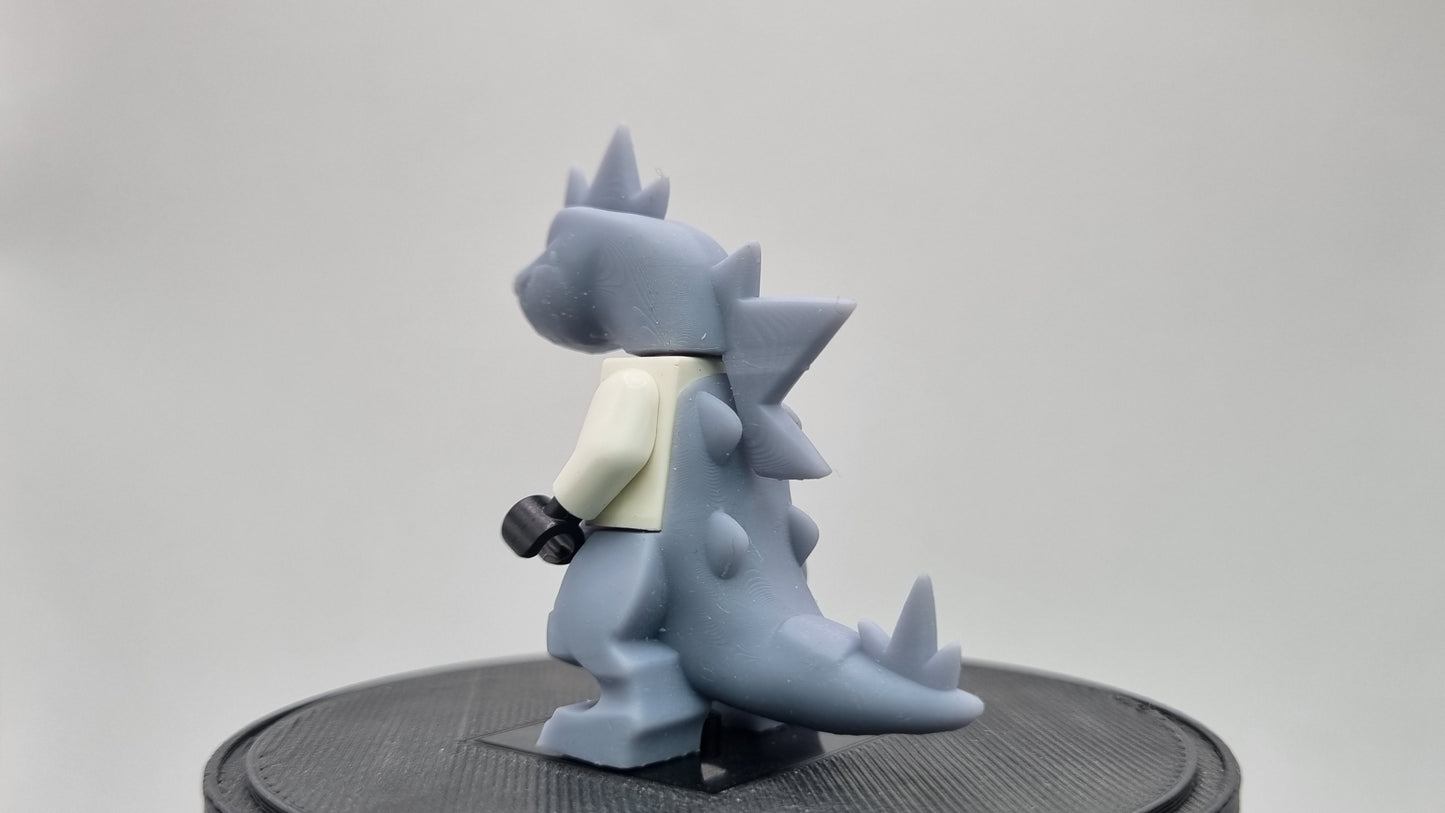 Building toy custom 3D printed anima to catch minifigure style alligator!