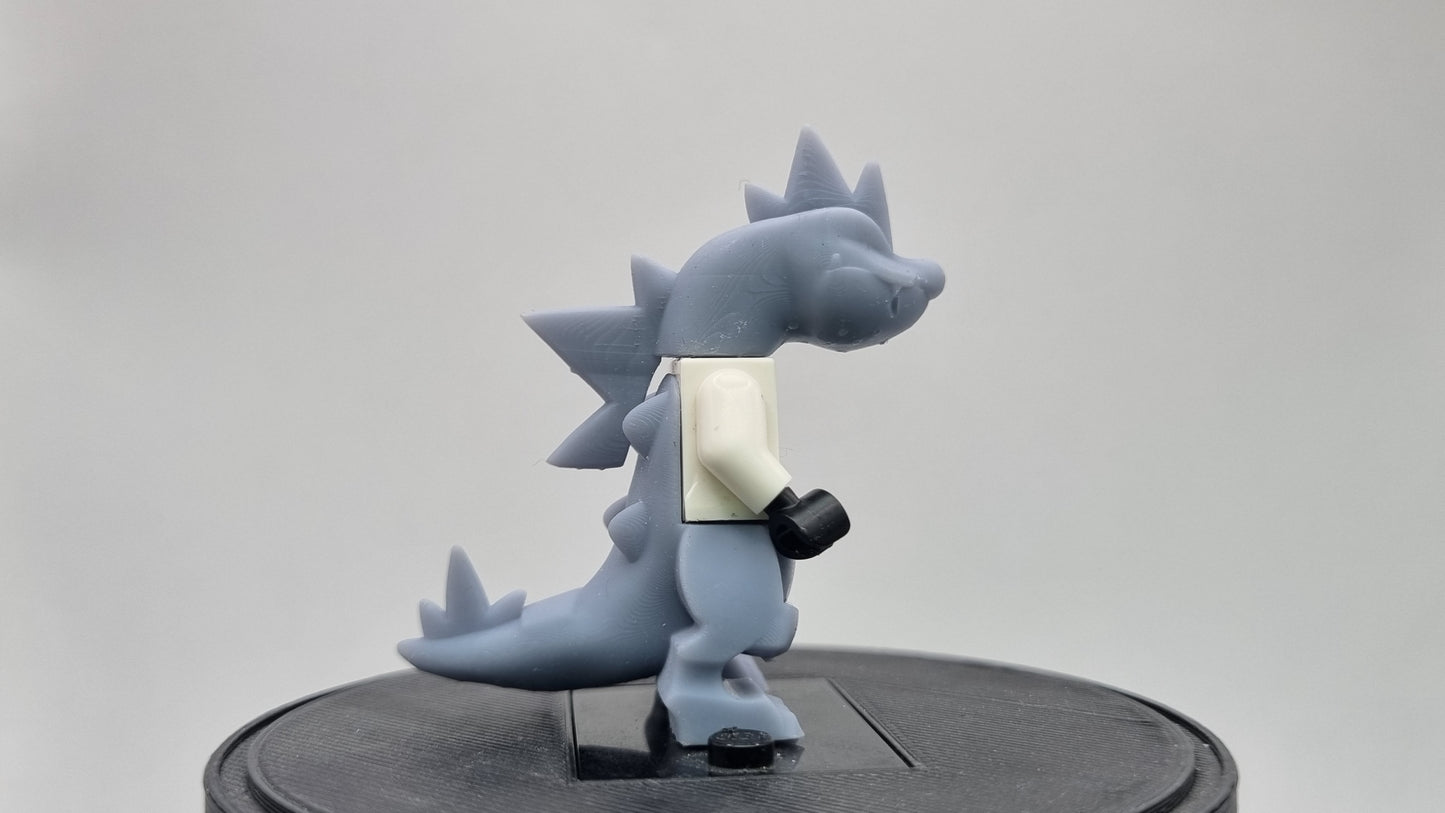 Building toy custom 3D printed anima to catch minifigure style alligator!