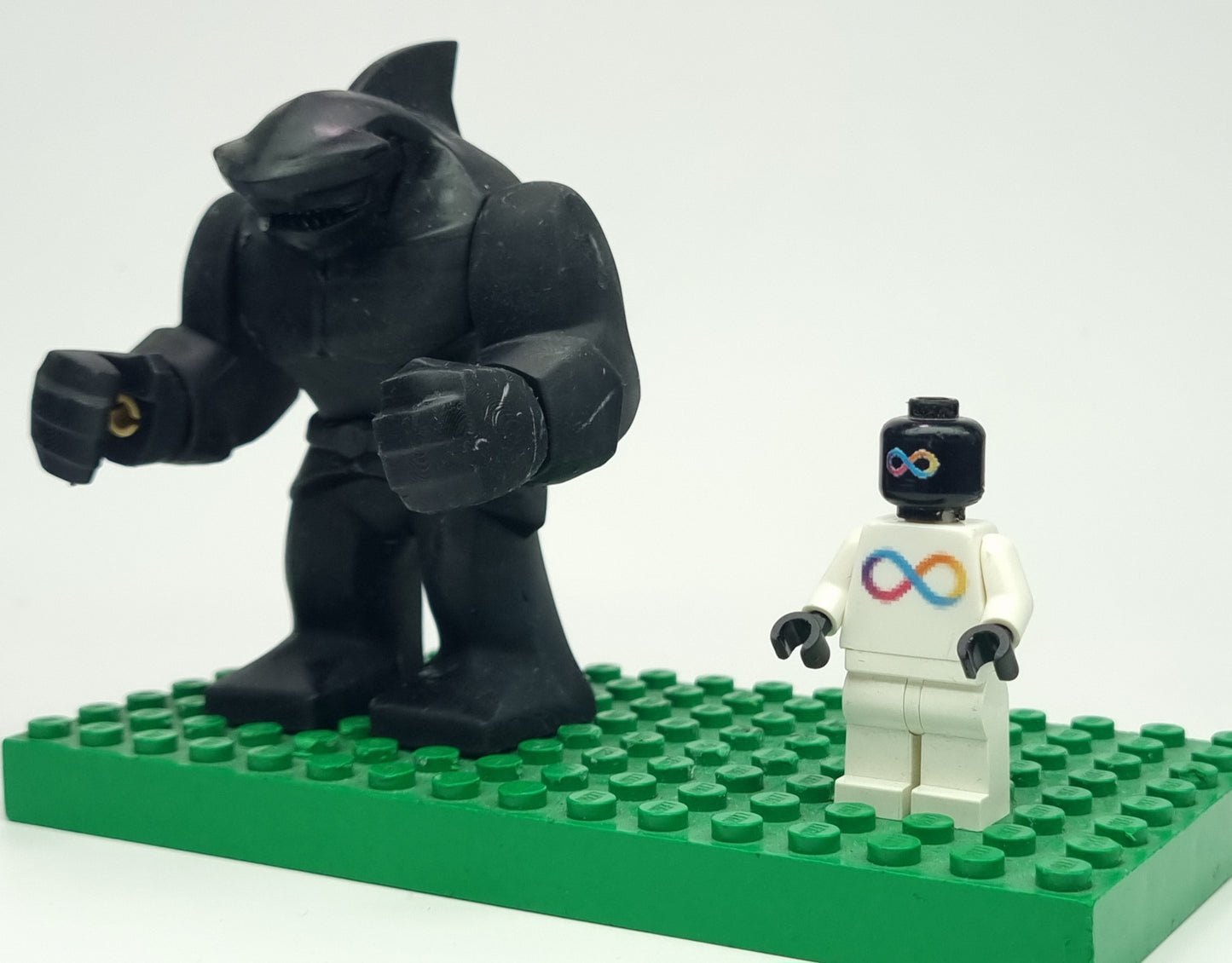Building toy custom 3D printed super hero big shark!