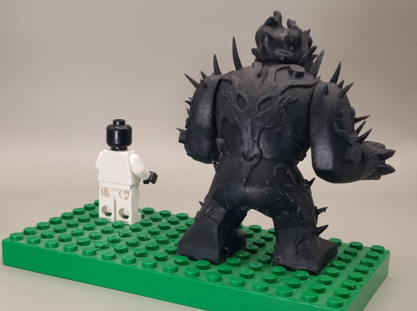 Building toy custom 3D printed super hero flaming head bigfig!