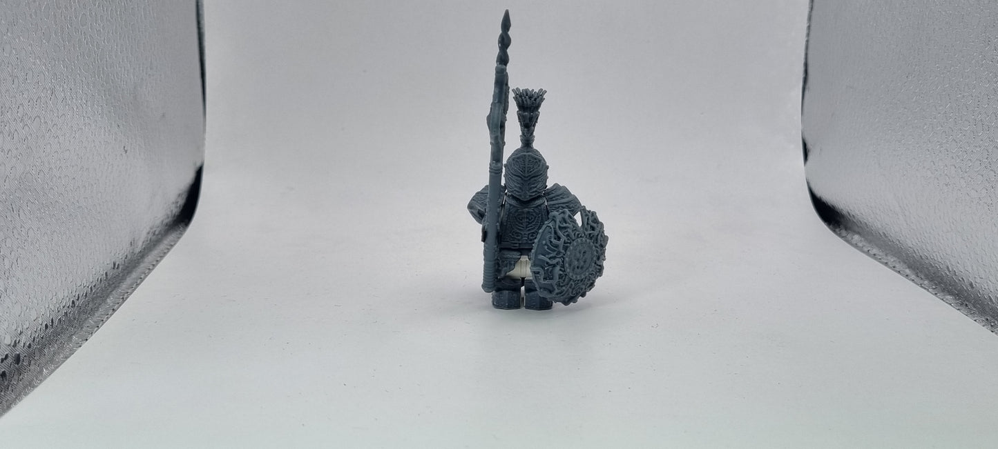Building toy custom 3D printed lord of the three defender with horse!
