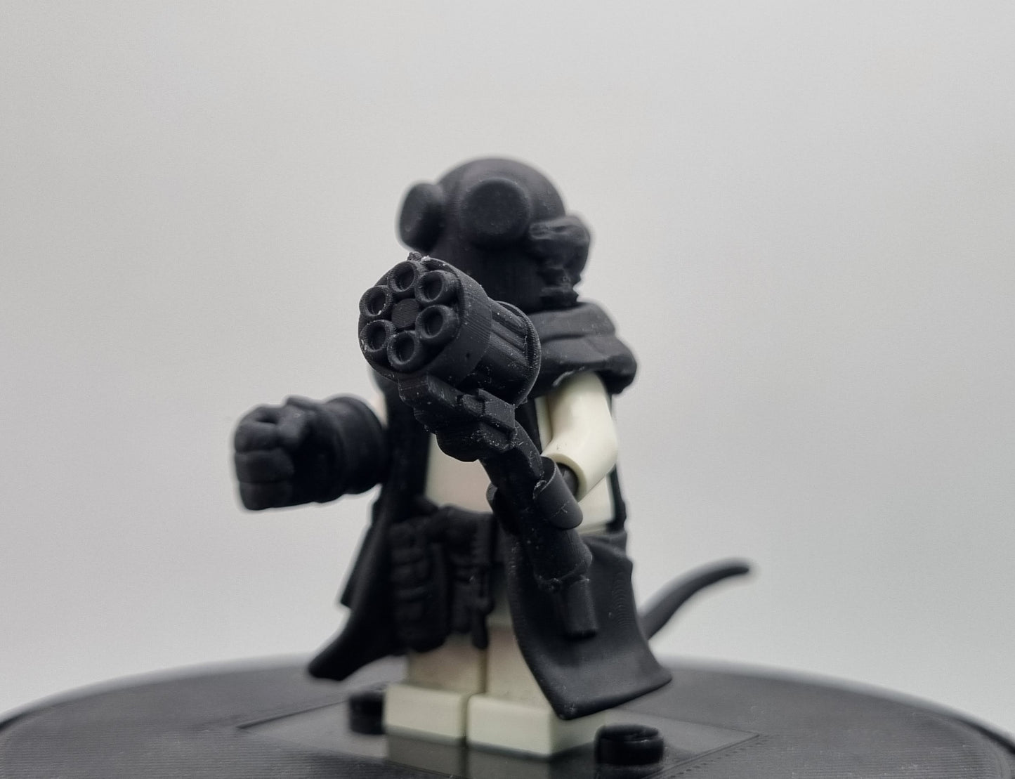 Building toy custom 3D printed red horned devil super hero!