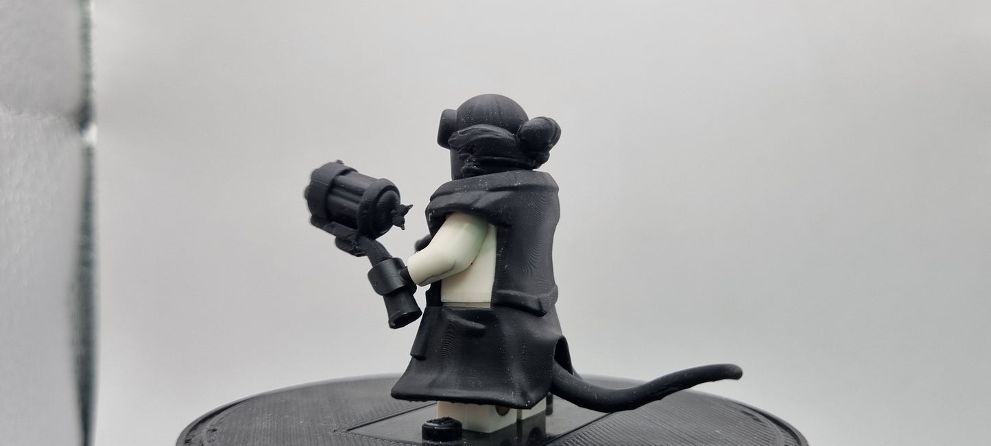 Building toy custom 3D printed red horned devil super hero!