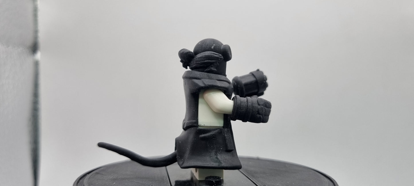 Building toy custom 3D printed red horned devil super hero!