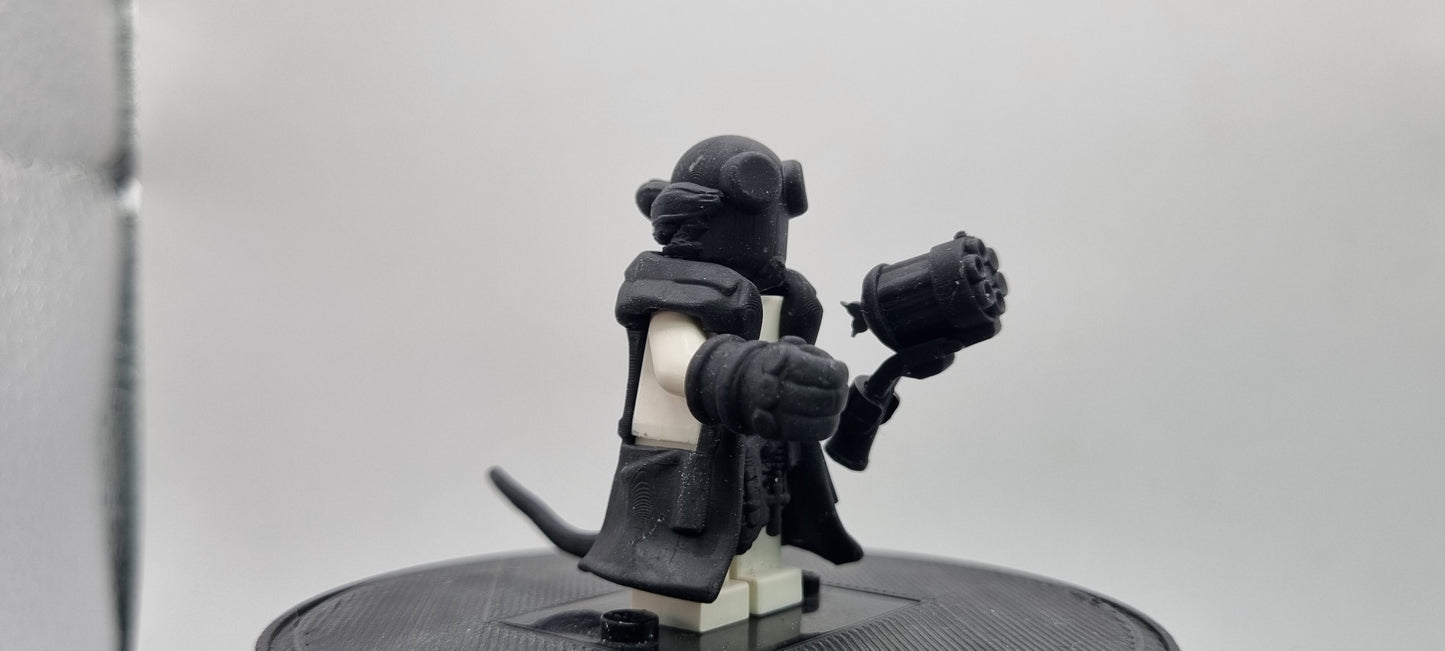 Building toy custom 3D printed red horned devil super hero!