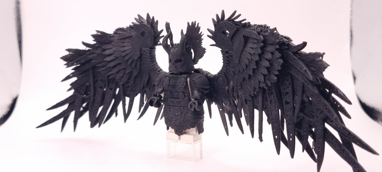 Building toy custom 3D printed winged god fighting valk by Idrawstudios