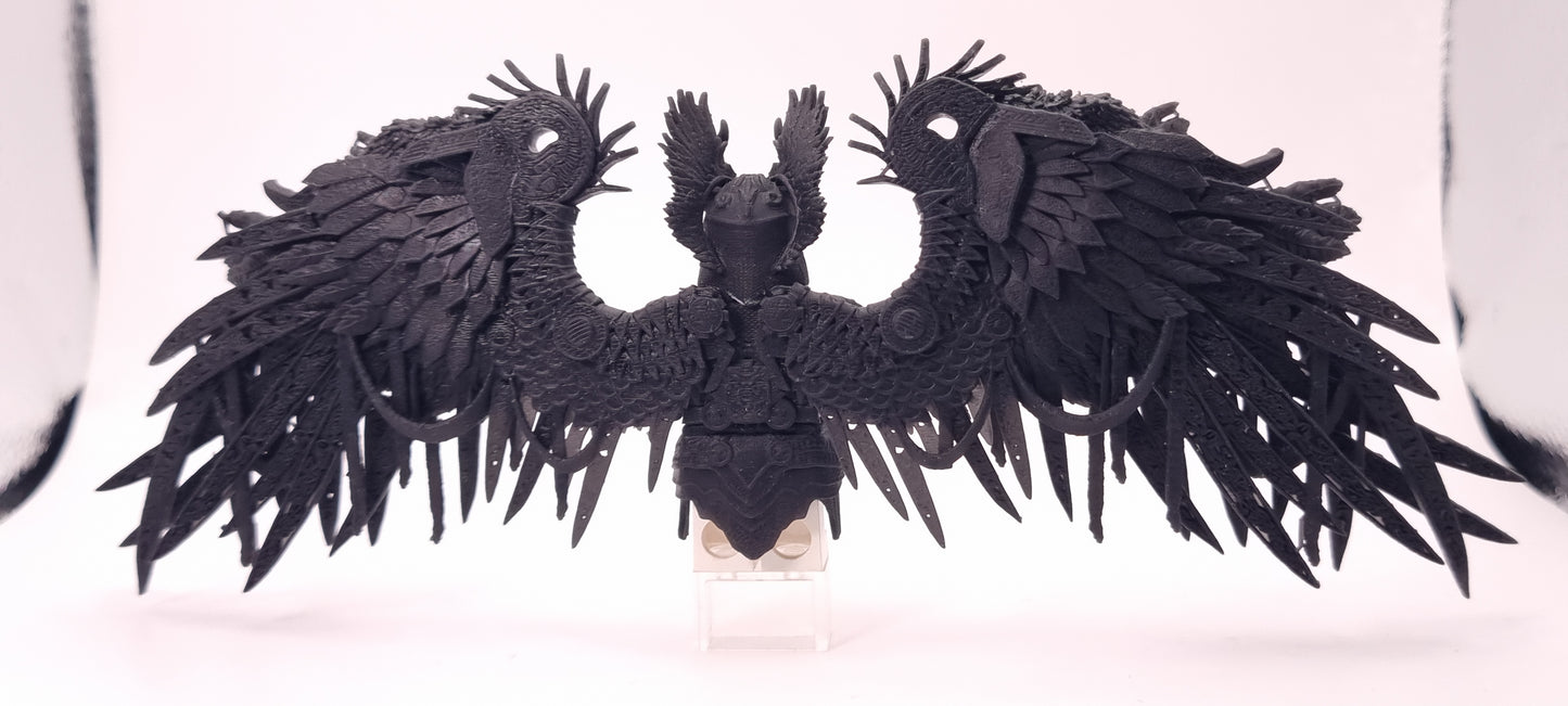 Building toy custom 3D printed winged god fighting valk by Idrawstudios