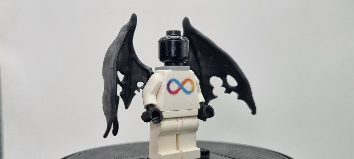 Building toy custom 3D printed devil wings!