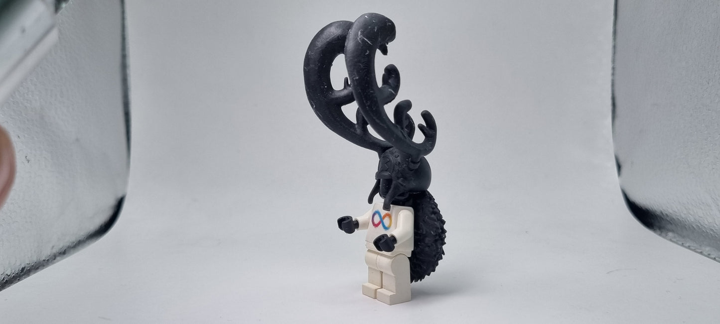 Building toy custom 3D printed reindeer pirate horn form