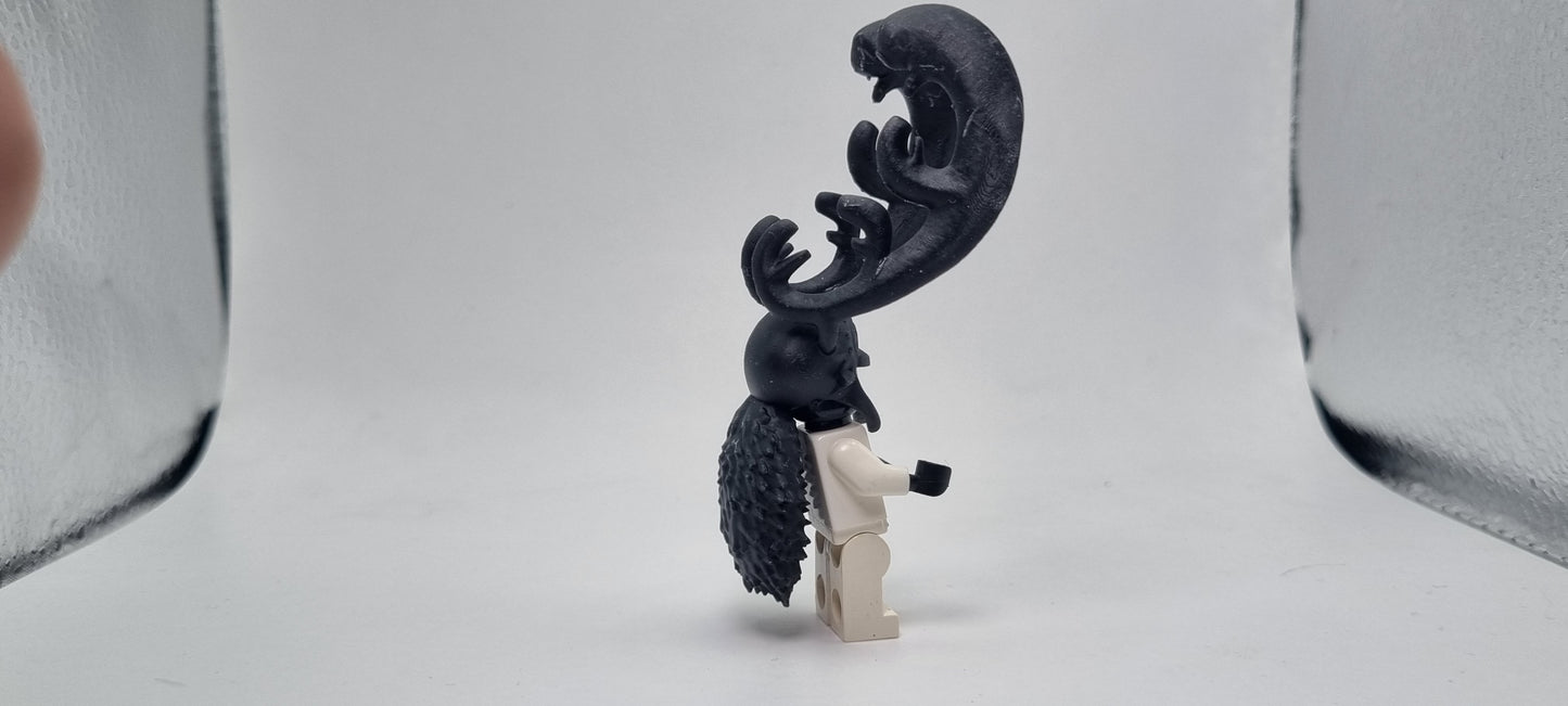 Building toy custom 3D printed reindeer pirate horn form