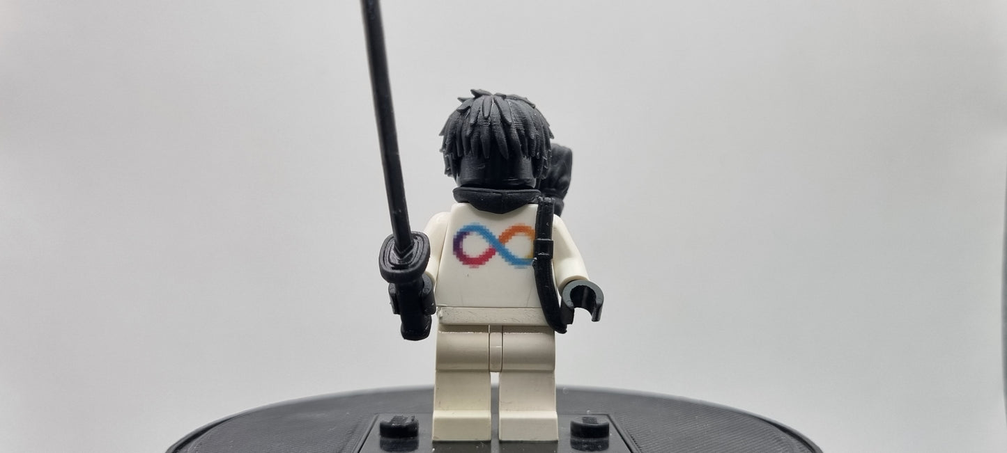 Building toy custom 3D printed ninja sorcerer with a sword!