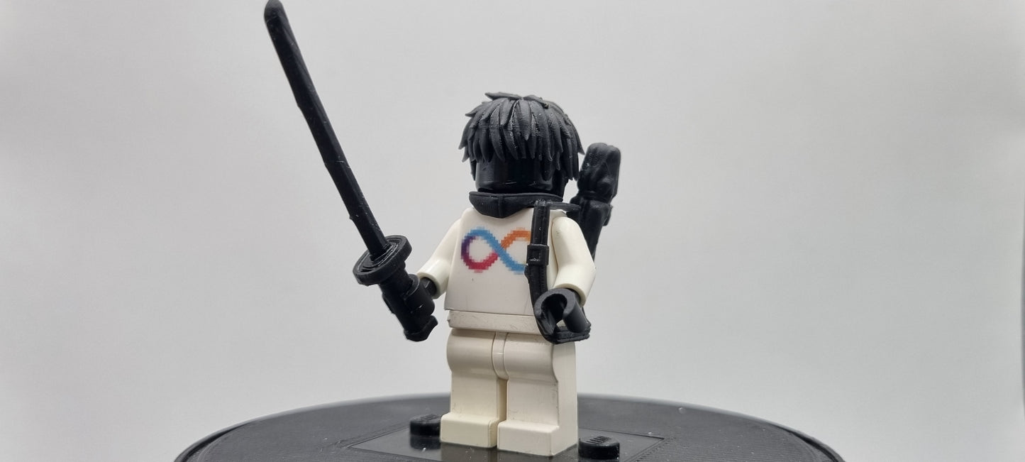 Building toy custom 3D printed ninja sorcerer with a sword!