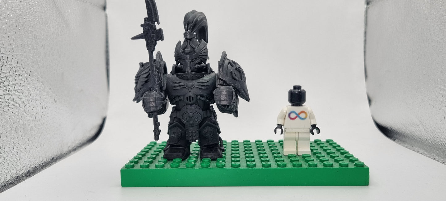 Building toy custom 3D printed space warrior kings royal golden army soldier bigfig!