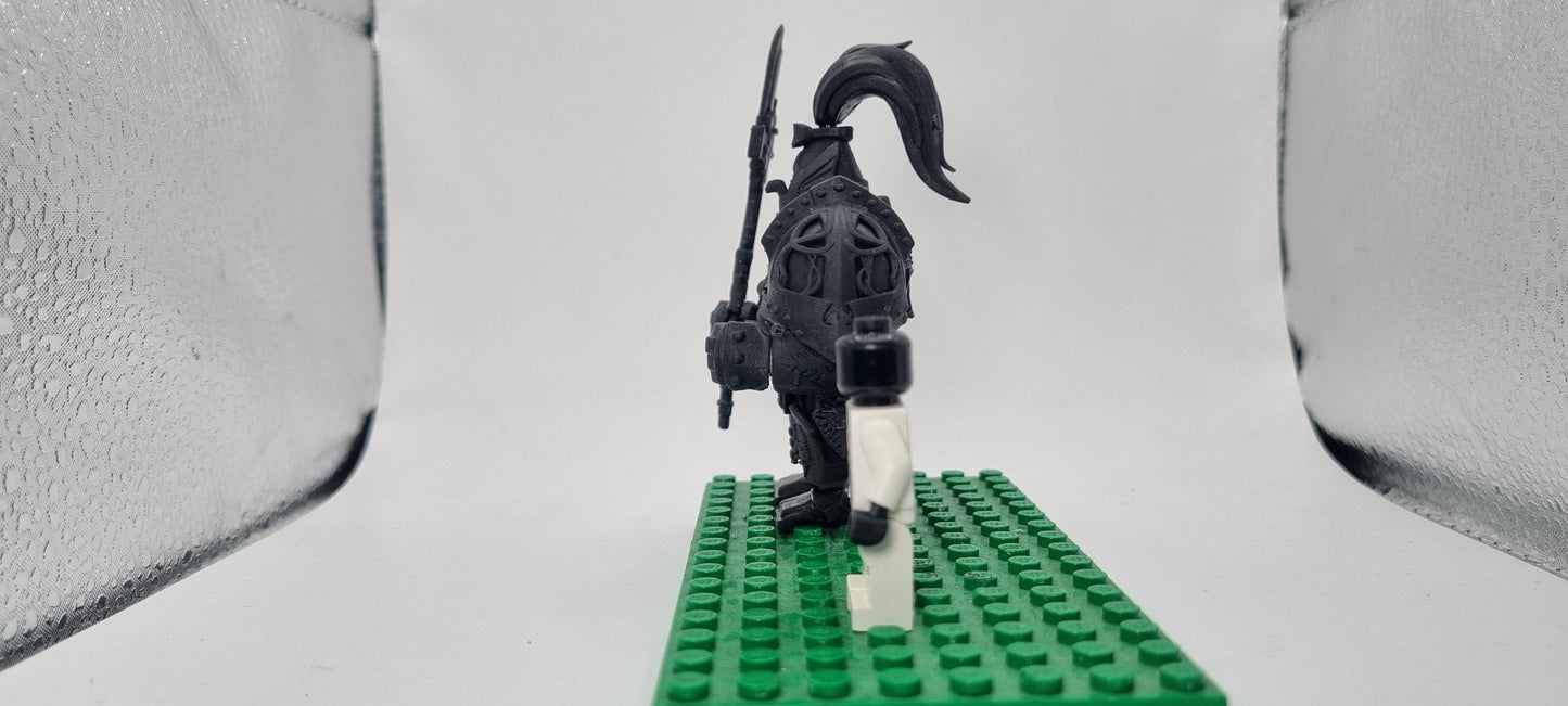 Building toy custom 3D printed space warrior kings royal golden army soldier bigfig!