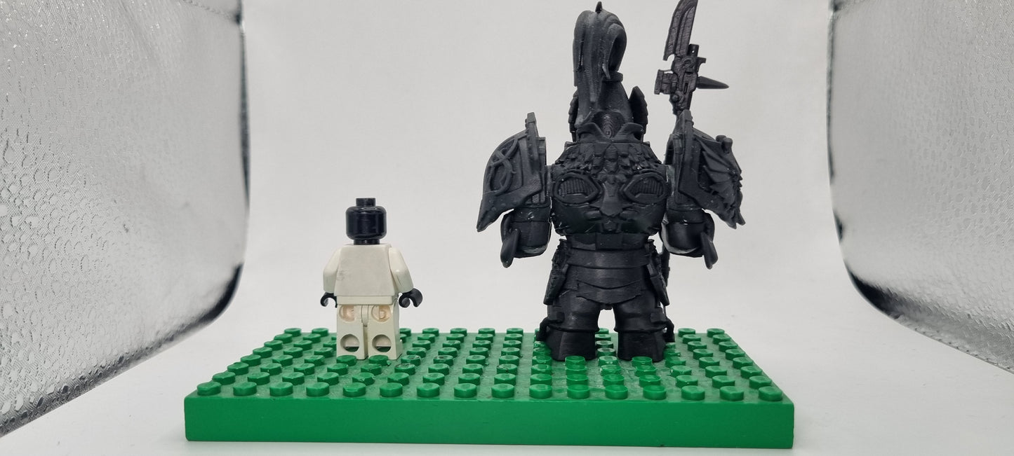 Building toy custom 3D printed space warrior kings royal golden army soldier bigfig!