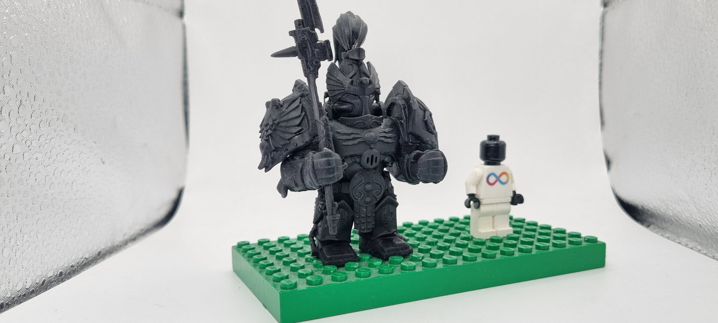 Building toy custom 3D printed space warrior kings royal golden army soldier bigfig!