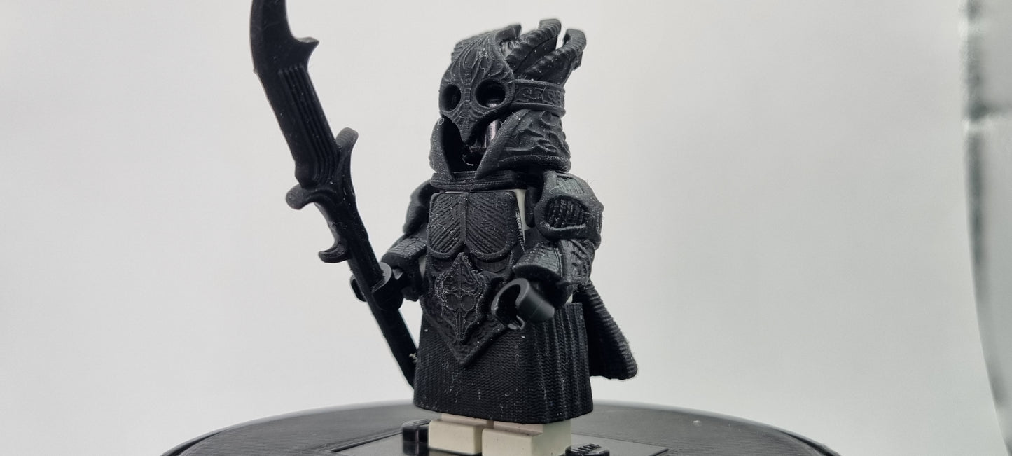 Building toy custom 3D printed evil lord ring warrior with spear weapon!