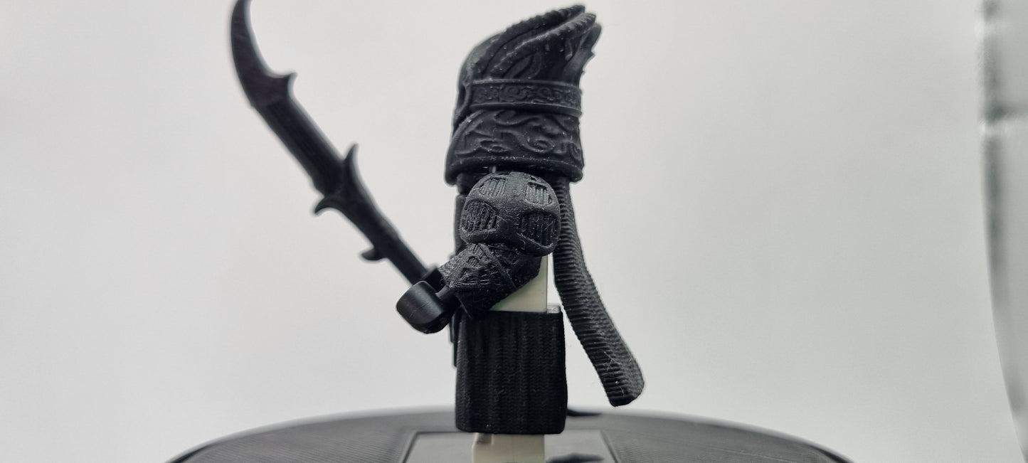 Building toy custom 3D printed evil lord ring warrior with spear weapon!