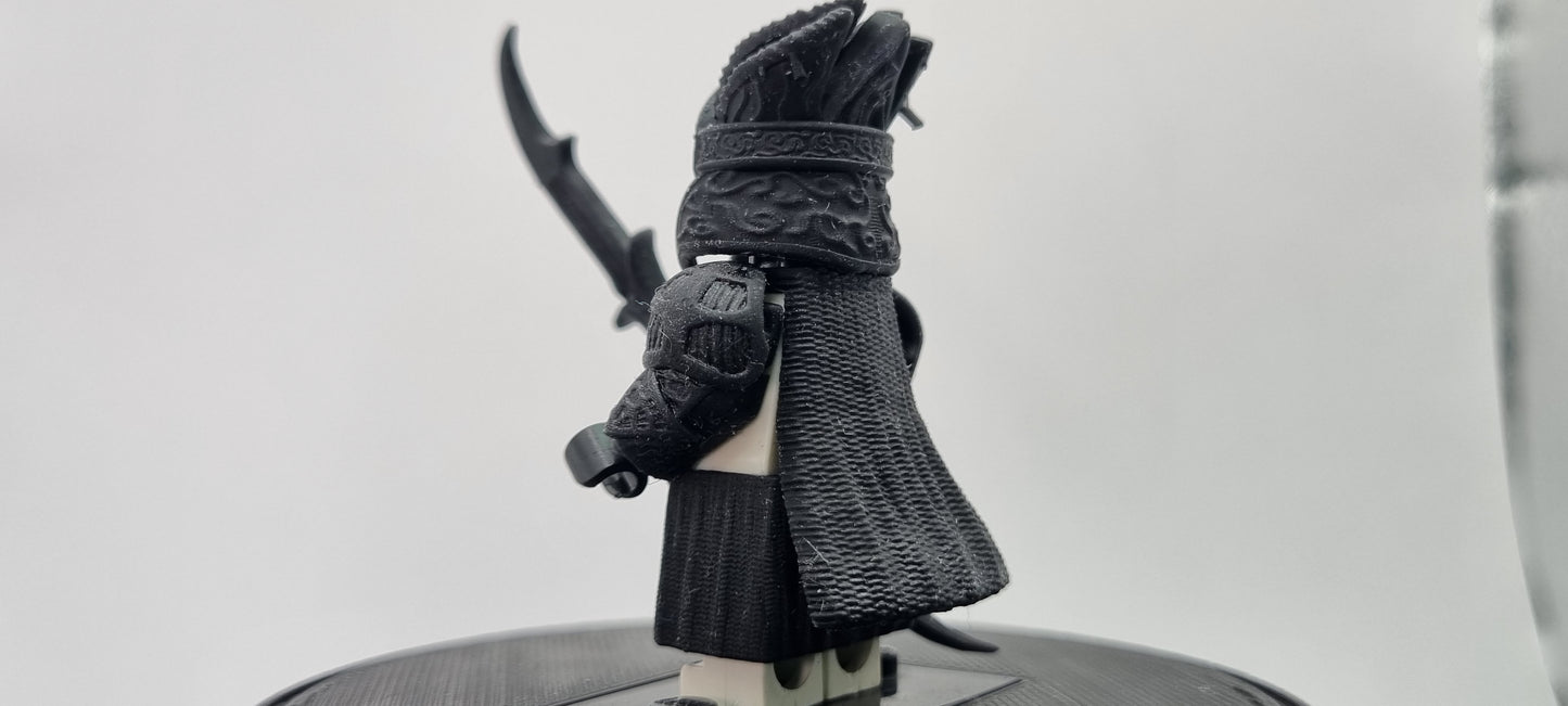 Building toy custom 3D printed evil lord ring warrior with spear weapon!