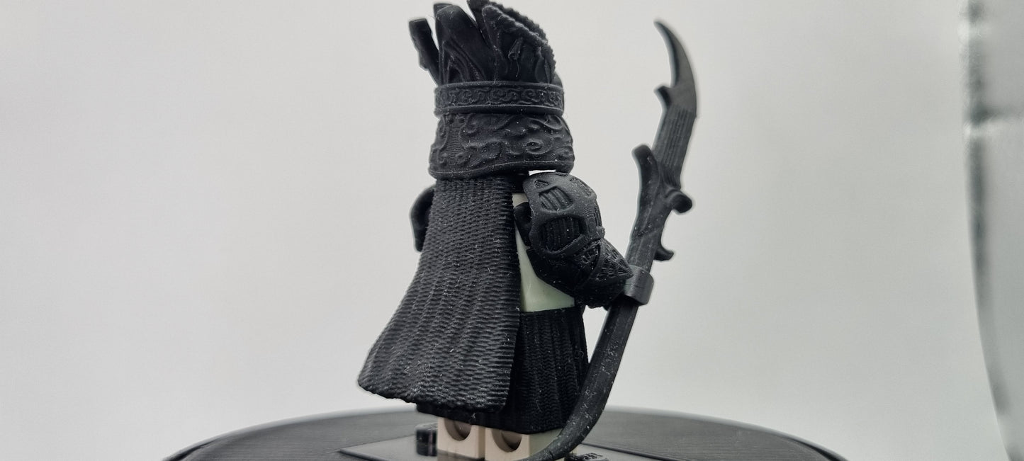 Building toy custom 3D printed evil lord ring warrior with spear weapon!