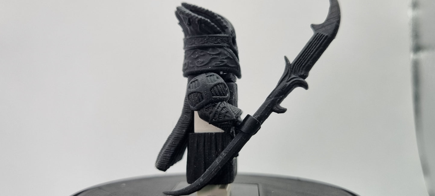 Building toy custom 3D printed evil lord ring warrior with spear weapon!