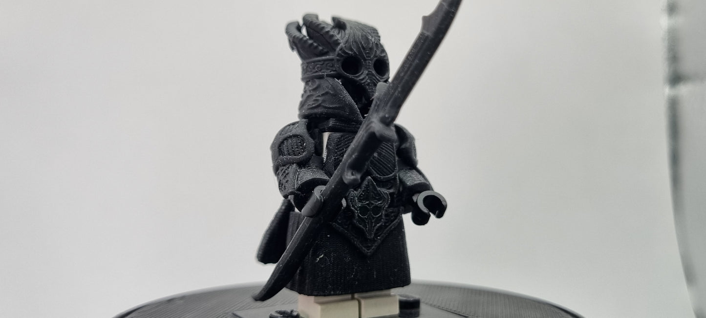 Building toy custom 3D printed evil lord ring warrior with spear weapon!