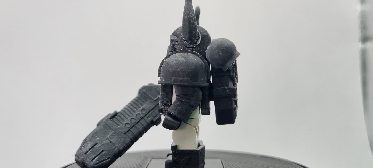 Building toy custom 3D printed evil space warrior with horns!