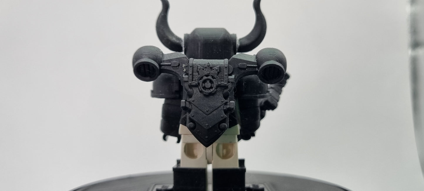 Building toy custom 3D printed evil space warrior with horns!