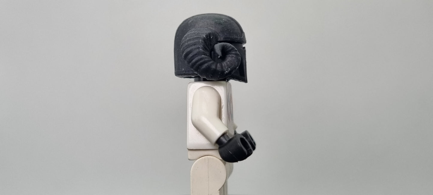 Building toy custom 3D printed galaxy wars medieval bucket helmet with round horns on the side!