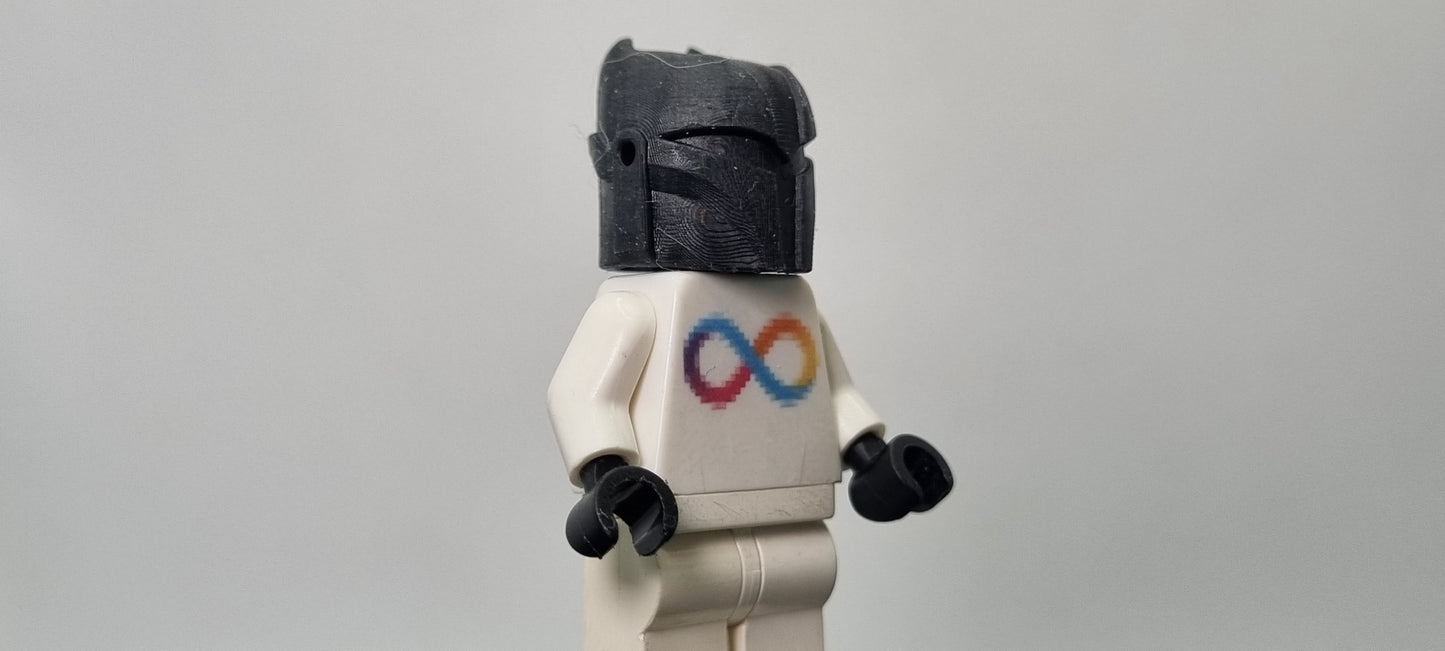Building toy custom 3D printed galaxy wars owl bucket helmet!