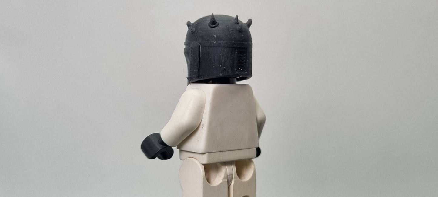 Building toy custom 3D printed galaxy wars bucket helmet with small spikes!
