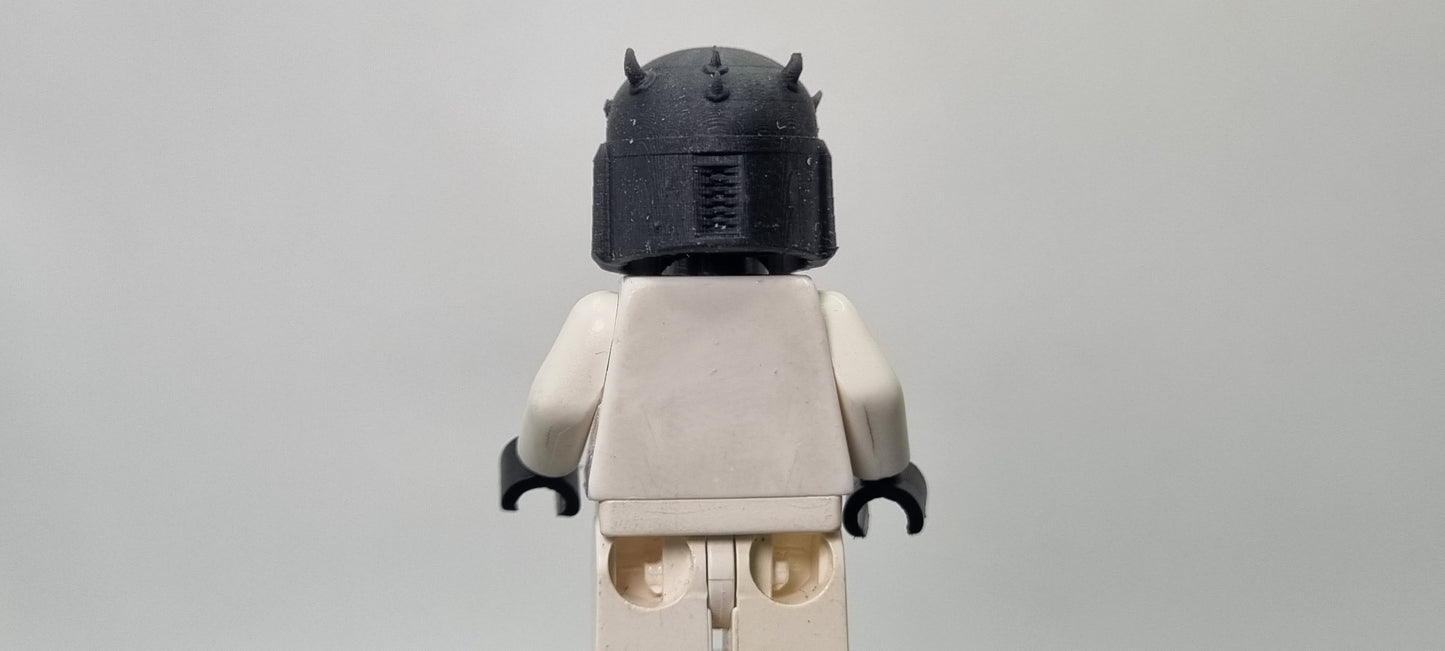Building toy custom 3D printed galaxy wars bucket helmet with small spikes!