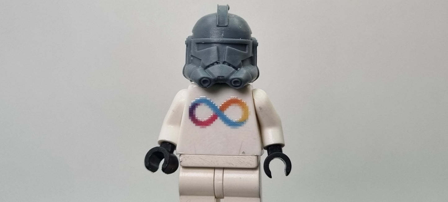 Building toy custom 3D printed galaxy wars second phase helmet with shark fin in the back! Printed in high resolution 12k!