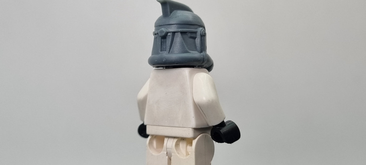 Building toy custom 3D printed galaxy wars second phase helmet with shark fin in the back! Printed in high resolution 12k!
