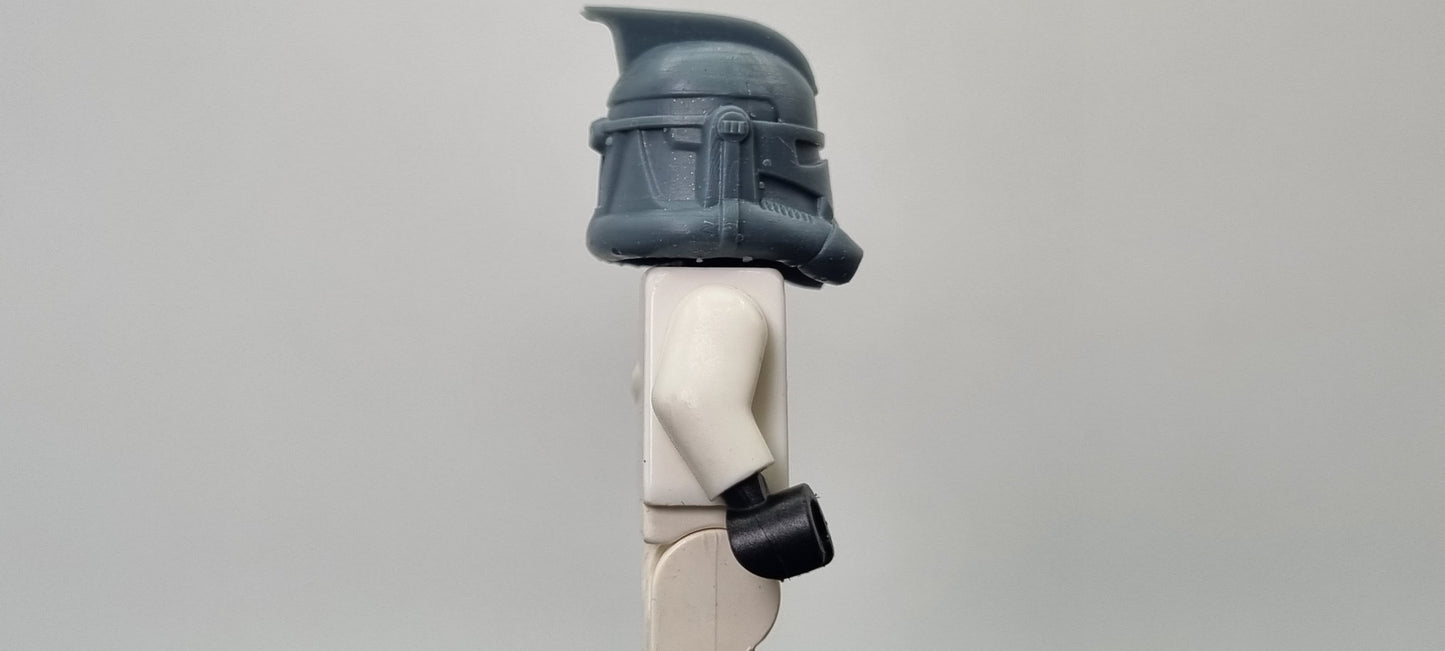 Building toy custom 3D printed galaxy wars second phase helmet with shark fin in the back! Printed in high resolution 12k!