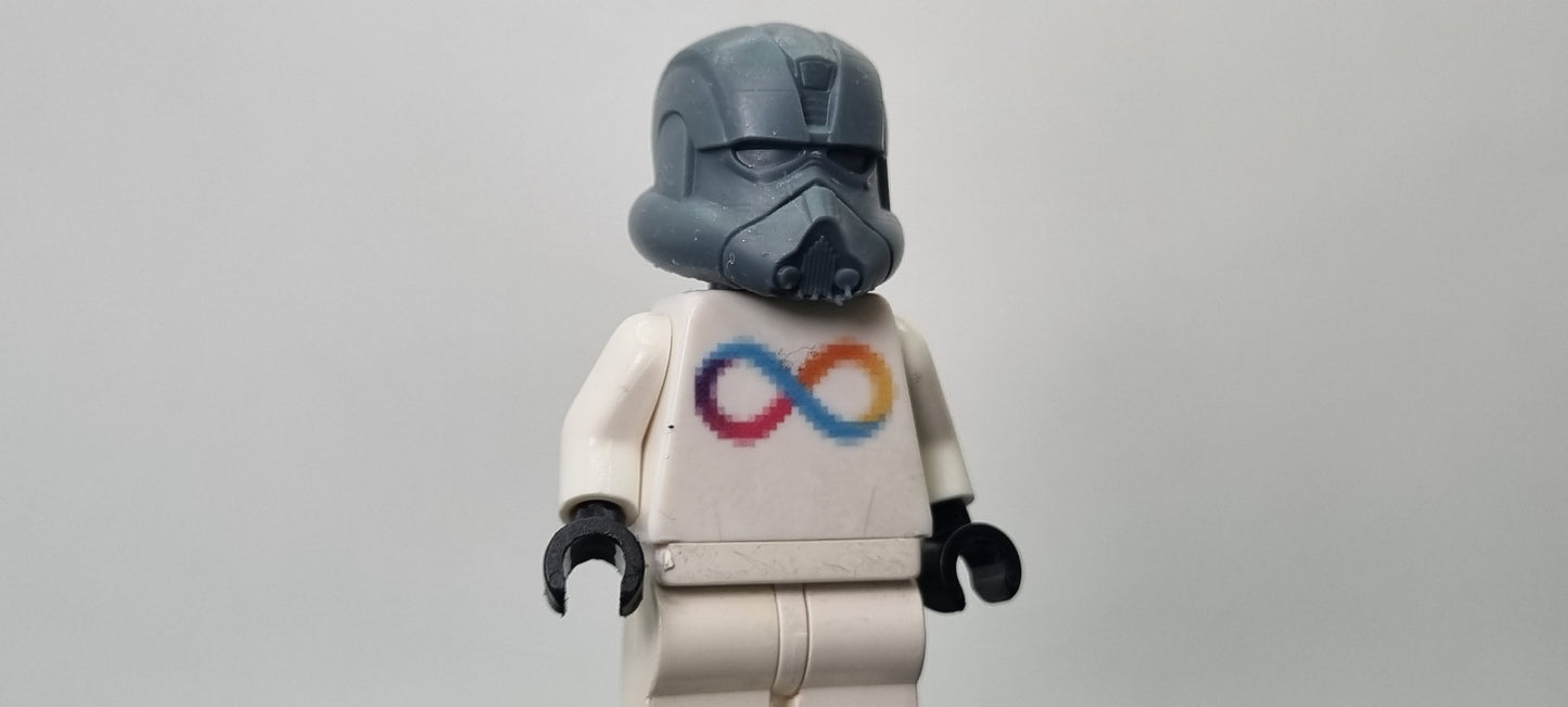 Building toy custom 3D printed galaxy wars snow clone commander helmet! Printed in high resolution 12k!