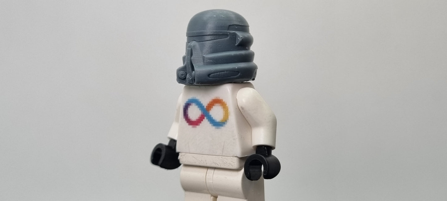 Building toy custom 3D printed galaxy wars air trooper helmet! Printed in high resolution 12k!