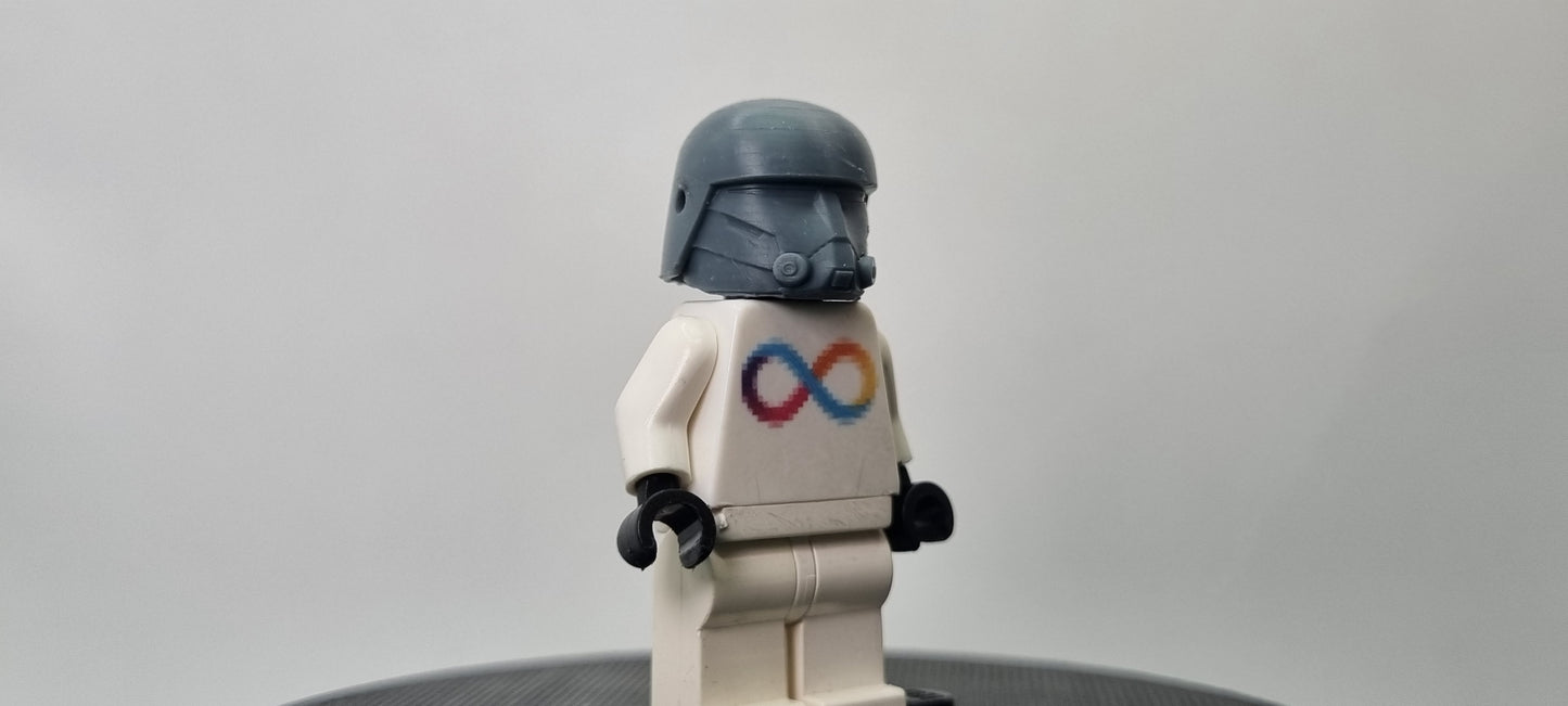Building toy custom 3D printed galaxy wars snow wolve leader helmet! Printed in high resolution 12k!