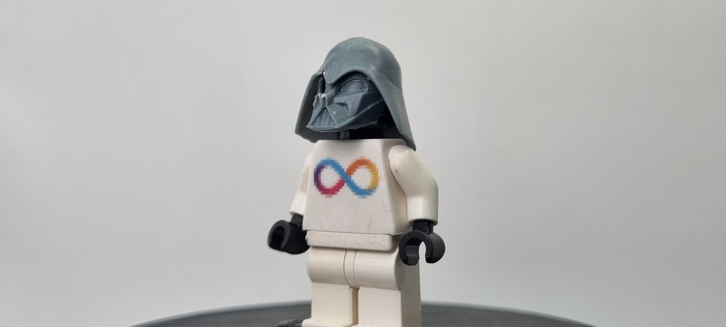 Building toy custom 3D printed galaxy wars the dark lord broken helmet! Printed in high resolution 12k!