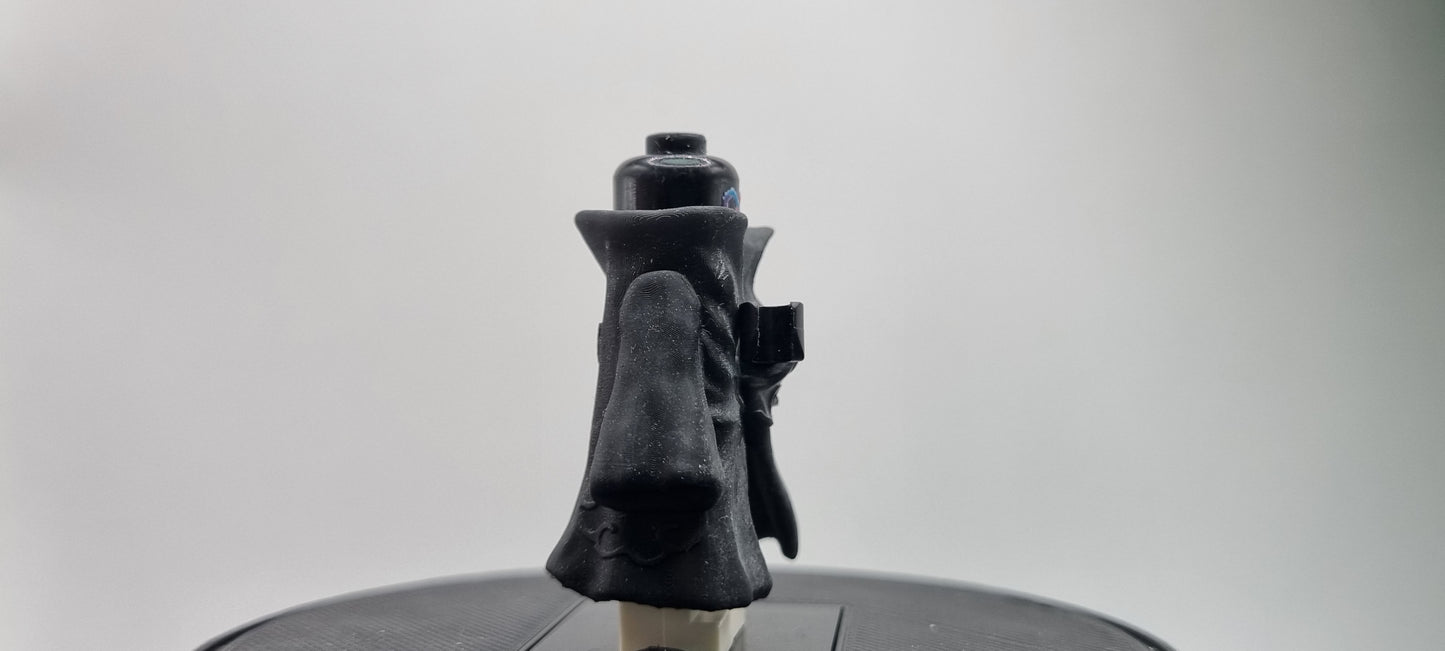 Building toy custom 3D printed ninja with one hand out cloack!