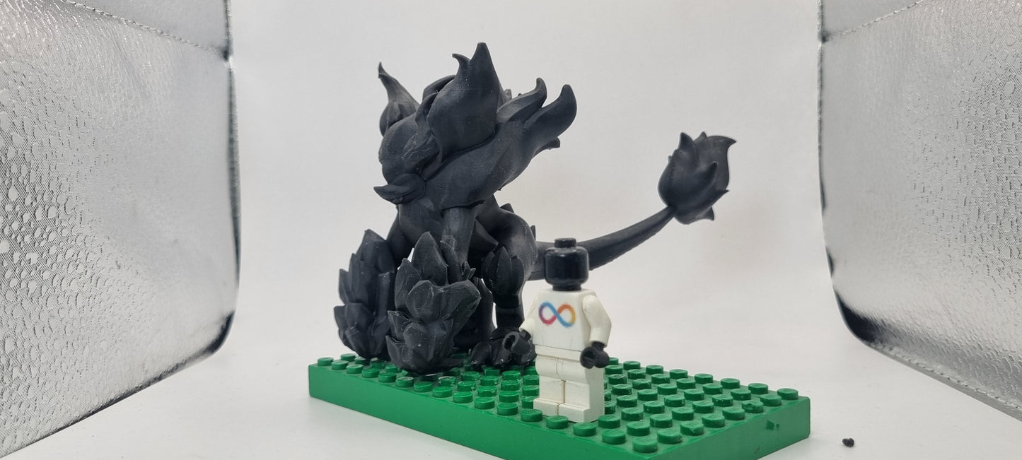 Building toy custom 3D printed knock off animals to catch big flame dude!
